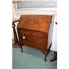 Image 1 : Antique mahogany drop front desk with leather writing surface and fitted interior and three drawer b
