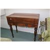 Image 1 : Antique spinet desk with fold over top, fitted interior and pull out writing surface, 34" H X 38" W 