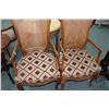 Image 2 : Pair of semi contemporary, open arm parlour chairs with upholstered seats and cane backs