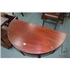 Image 2 : Sheraton gate leg table with fold over top and inlaid satinwood decoration, 29" H X 36" D when open