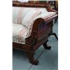 Image 2 : Antique mahogany framed Regency sofa, refinished and re-upholstered. Includes three matching throw p