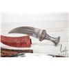 Image 2 : Two collectible knives including Islamic Yemen dagger with 8" blade and a red leather sheath plus Kh