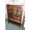 Image 1 : Antique Mission style, quarter cut oak book / curio cabinet with two glazed doors, mirrored back and