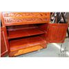 Image 9 : Vintage Chinese carved silver ware chest with two door cabinet, seven drawers and flip up top, note: