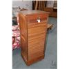 Image 1 : Interesting antique oak roll up multi drawer cabinet. Note: roll section not opening completely, wil