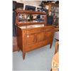 Image 1 : Antique quarter cut oak, mission style sideboard with beveled mirrored backboard, 59" H X 54" W X 22