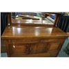 Image 2 : Antique quarter cut oak, mission style sideboard with beveled mirrored backboard, 59" H X 54" W X 22