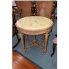 Image 1 : Semi contemporary Regency style occasional table with reeded supports, carved decoration, urn style 