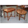 Image 1 : Two mid 20th century occasional tables, one sculpted 21" H X 24" X 16" plus one oval