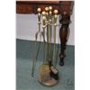 Image 1 : Vintage four piece brass companion set