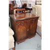 Image 1 : Antique two door cabinet, probably was originally a radio cabinet, 30" H X 28" W X 18" D