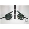 Image 1 : Two cast steel collectible cannons, each 16" in length with 6" wheels