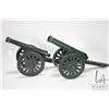 Image 2 : Two cast steel collectible cannons, each 16" in length with 6" wheels