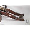 Image 3 : Large scale metal cannon on wooden cart with 11" wheels includes priming rods, powder bucket. scoop 