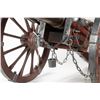 Image 4 : Large scale metal cannon on wooden cart with 11" wheels includes priming rods, powder bucket. scoop 