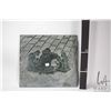 Image 2 : Italian marble sculpted tile titled "In the Igloo" and signed by artist David Burnett, 14 1/2" X 16"