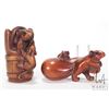 Image 1 : Two Japanese boxwood netsukes including rats with a swag bag and rats in a bucket, both signed by ar