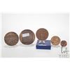 Image 2 : Five bronze medallions including "Golda Meir Prime Minister of Israel" 1 1/2", "Tel-Aviv Internation