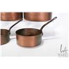 Image 2 : Six piece graduated copper pan set note: not tinned lined so probably not food safe