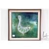 Image 2 : Mid century, artisan made, glass enamel on copper bird, signed by artists Hank and Diny Frugte, 12" 