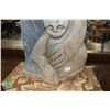 Image 2 : Large hand carved Shona stone figural sculpture featuring two faces, 26". Note: this sculpture is ve