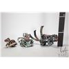 Image 2 : Three mid century, artisan made glass enamel one copper animal sculptures including two birds and a 
