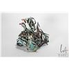 Image 8 : Three mid century, artisan made glass enamel one copper animal sculptures including two birds and a 