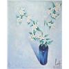 Image 2 : Dutch artist Cor ter Brugge '48 (1924-2006) oil on board still-life flower vase, 23" X 19". Note: Ar