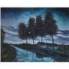 Image 2 : Dutch artist Cor ter Brugge '49(1924-2006) signed stretcher framed oil on canvas painting of a midni