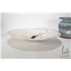 Image 8 : Three pieces of artisan signed pottery including 8" high lidded pot, vase and a 13" diameter charger