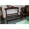 Image 1 : Antique wood framed settee with no upholstery, 48" wide