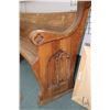 Image 2 : Large slightly curved oak pew, approximately 87" wide