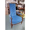 Image 1 : 1970's throne style parlour chair with button tufted upholstery