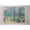 Image 2 : Framed watercolour on paper of a forest, signed by artist (?) and dated 1967, 14" X 17". Note: Artwo