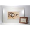 Image 1 : Two original artworks including pastel and watercolour matted figure, 10" X 16" and a pencil drawing