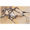 Image 2 : Two original artworks including pastel and watercolour matted figure, 10" X 16" and a pencil drawing