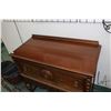 Image 2 : Single drawer walnut server with bulbous supports, 37" H X 38" W X 18" D