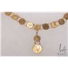 Image 2 : Antique ladies coin design necklace, set with fifteen United States of American Liberty $1 dollar 21
