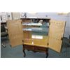 Image 2 : Mid 20th century burl walnut bedroom chest converted to jewellery wardrobe with pull out tray, mirro