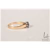 Image 2 : 14kt yellow gold ring set with diamond and sapphire checkered board gemstones, size 7.5