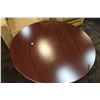 Image 2 : Large round coffee table, made in Canada by Krug, 21" H X 48" in diameter