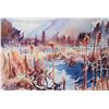 Image 2 : Artist Jerry Heine framed original original watercolour painting, titled on verso "Near Waterton Lak
