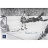 Image 2 : Framed black and white promo photo "The Goal" signed by Bobby Orr and includes COA, overall dimensio