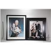 Image 1 : Framed "Mr. Hockey Meets the Great One", silver pen signed by Wayne Gretzky and Gordie Howe includin