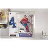 Image 2 : Three packaged hockey figures including Jean Beliveau, Bobby Orr Blackhawks and double figure Gordie