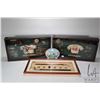Image 1 : Three wall hanging shadow boxes including baseball, football and golf, each approximately 20" X 12"