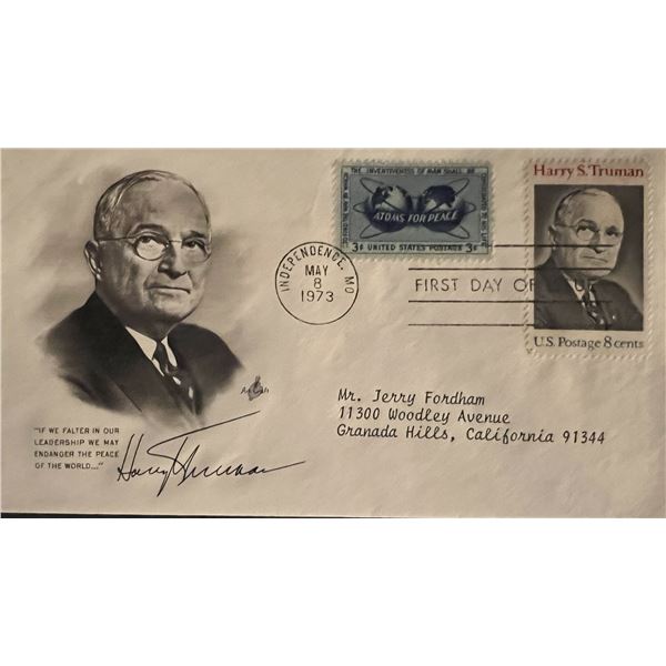 Harry Truman facsimile signed FDC