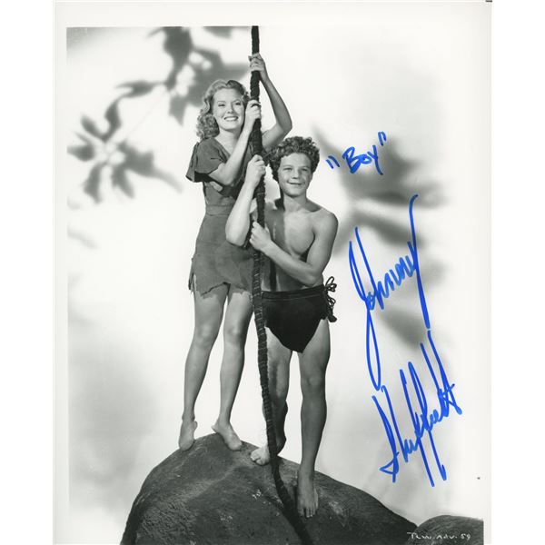 Johnny Sheffield signed "Tarzan film series" photo. GFA Authenticated