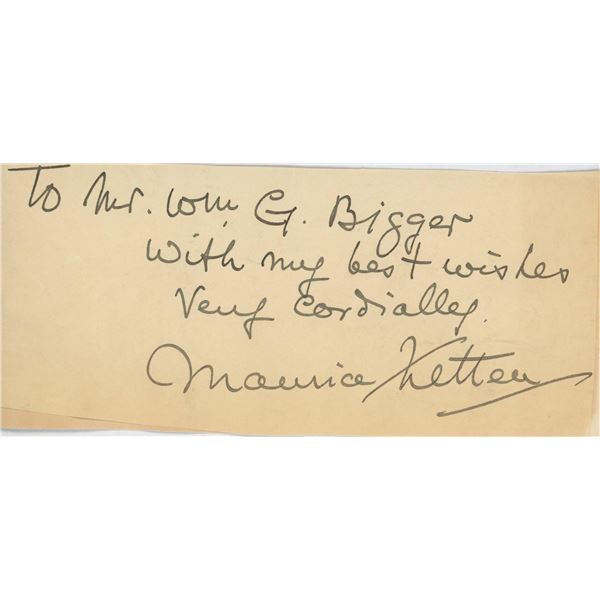 Maurice Ketten signed note