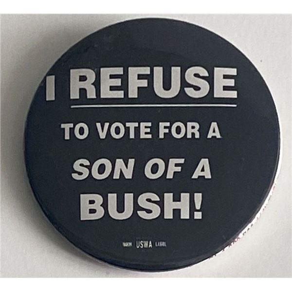 Anti Bush union label pin
